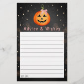 Little Pumpkin Halloween Baby Shower Advice (Vorderseite)