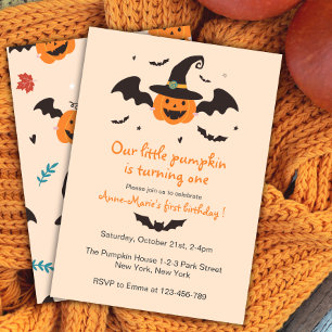 Little Pumpkin Halloween Geburtstag Einladung