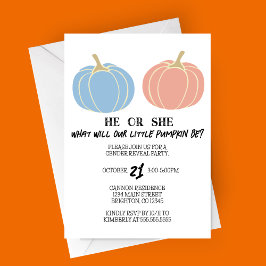 Little Pumpkin Halloween Gender Reveal Party Einladung