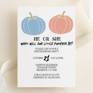 Little Pumpkin Halloween Gender Reveal Party Einladung