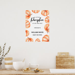 Little Pumpkin Halloween Herbstbaby Willkommenspen Poster