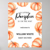 Little Pumpkin Halloween Herbstbaby Willkommenspen Poster (Vorne)