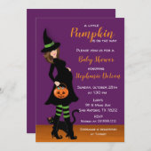 Little Pumpkin Halloween Kinderdusche Einladung (Vorne/Hinten)