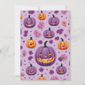 Little Pumpkin Halloween Kinderdusche Einladung (Rückseite)