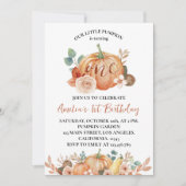 Little Pumpkin Herbst 1. Geburtstag Einladung (Vorderseite)