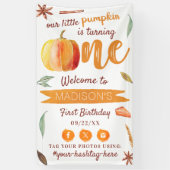 Little Pumpkin Herbst 1. Geburtstag Party Willkomm Banner (Vertikal)