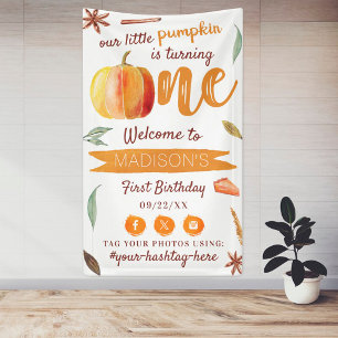Little Pumpkin Herbst 1. Geburtstag Party Willkomm Banner