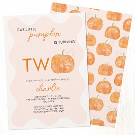 Little Pumpkin Herbst 2. Geburtstag Einladung
