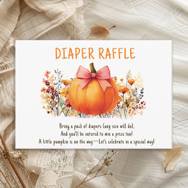Little Pumpkin Herbst Blume Girl Diaper Raffle Begleitkarte