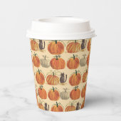 Little Pumpkin Herbst Cat Baby Dusche Pappbecher (Rückseite)