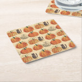 Little Pumpkin Herbst Cat Baby Dusche Rechteckiger Pappuntersetzer (angewinkelt)