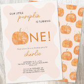 Little Pumpkin Herbst Erster Geburtstag Einladung
