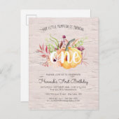 Little Pumpkin Herbst Geburtstagsparty Einladung (Vorne/Hinten)