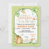 Little Pumpkin Herbst Geschlecht Neutral Baby Dusc Einladung (Vorderseite)