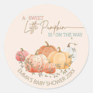 Little Pumpkin Herbst Herbstdusche Classic Rou Runder Aufkleber