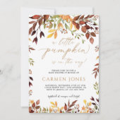 Little Pumpkin Herbst Kinderdusche Einladung (Vorderseite)