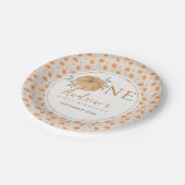 Little Pumpkin Herbstleaf Herbst Erster Geburtstag Pappteller (Schrägansicht)