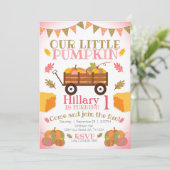 Little Pumpkin Invitation, Pumpkin Patch Geburtsta Einladung (Stehend Vorderseite)