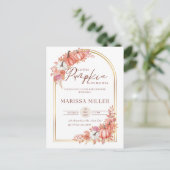 Little Pumpkin Is On the Way Invitation  Postkarte (Stehend Vorderseite)