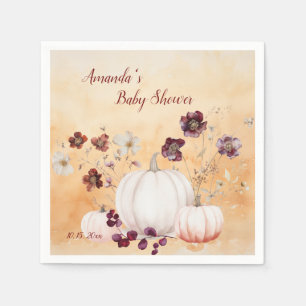 Little Pumpkin ist auf dem Weg Autumn Baby Shower Serviette