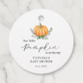 Little Pumpkin ist auf dem Weg Baby Shower Geschenkanhänger (Vorderseite)