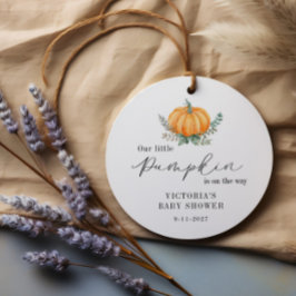 Little Pumpkin ist auf dem Weg Baby Shower Geschenkanhänger
