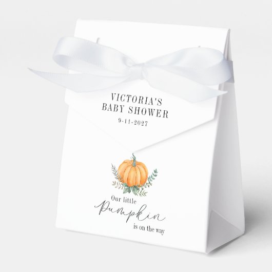 Little Pumpkin ist auf dem Weg Baby Shower Geschenkschachtel (Vorderseite)