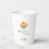Little Pumpkin ist auf dem Weg Baby Shower Pappbecher (Vorderseite)