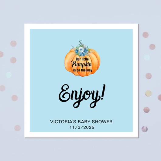 Little Pumpkin ist auf dem Weg Baby Shower Serviette