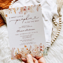 Little Pumpkin ist auf dem Weg Floral Baby Dusche Einladung