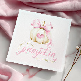 Little Pumpkin ist auf dem Weg Pink Baby Dusche Na Serviette