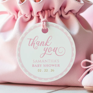 Little Pumpkin ist auf dem Weg Pink Gefallen Tags Geschenkanhänger
