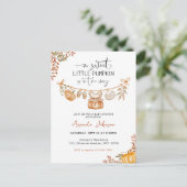 Little Pumpkin ist auf der Way Fall Baby Dusche Postkarte (Stehend Vorderseite)