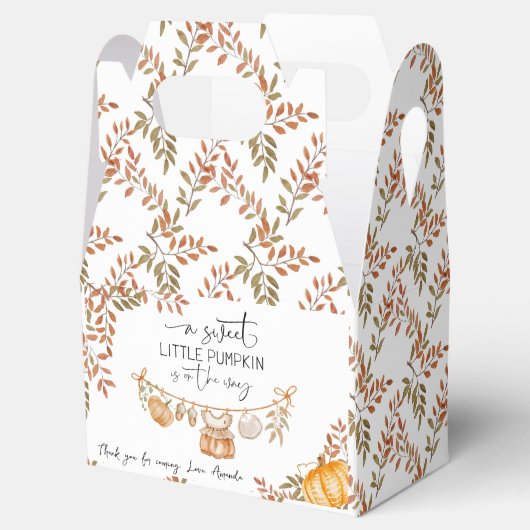 Little Pumpkin ist unterwegs Danke Baby Dusche Geschenkschachtel (Geöffnet)