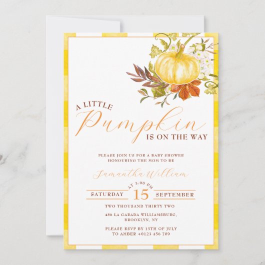 Little Pumpkin ist unterwegs Erntedank Einladung (Vorderseite)