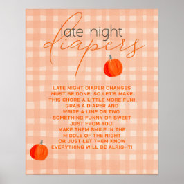 Little Pumpkin Late Night Diapers Baby Showspiel Poster