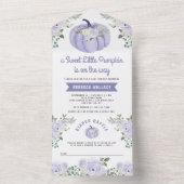 Little Pumpkin Lavender Rose Kinderdusche All In One Einladung (Innen Boden)