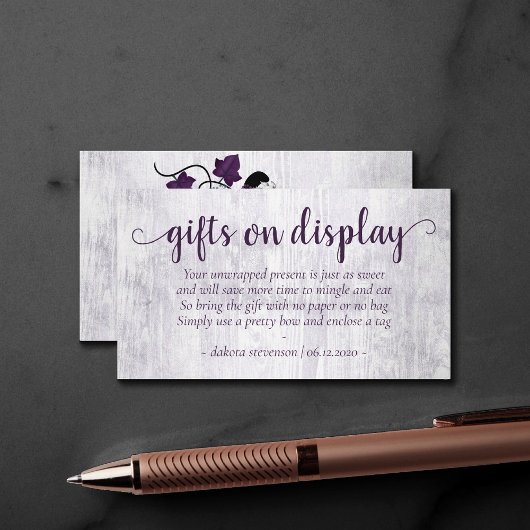 Little Pumpkin | Lila Blumengeschenkgedicht Begleitkarte