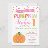 Little Pumpkin (Mädchen) Geburtstagsparty Einladung (Vorderseite)