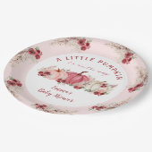 Little Pumpkin Marsala Fall Girl Babydusche Pappteller (Schrägansicht)