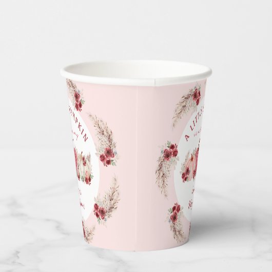 Little Pumpkin Marsala Pink Fall Boho Baby Dusche Pappbecher (Rechts)