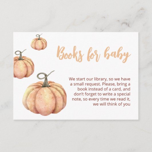 Little Pumpkin Minimalist Baby Shower | Herbstthem Begleitkarte (Vorderseite)