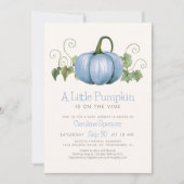 Little Pumpkin Minimalistisch Boy Baby Shower Einladung (Vorderseite)