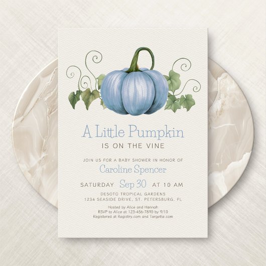 Little Pumpkin Minimalistisch Boy Baby Shower Einladung