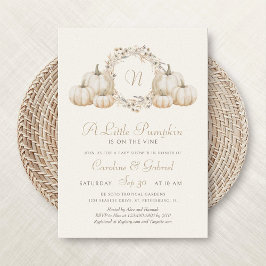 Little Pumpkin Minimalistisch Monogram Baby Shower Einladung