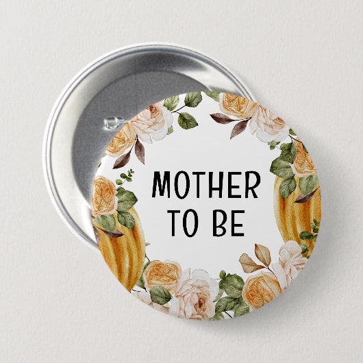Little Pumpkin Mother to Be Fall Baby Shower Button (Vorne & Hinten)