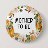 Little Pumpkin Mother to Be Fall Baby Shower Button (Vorderseite)