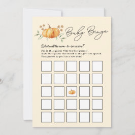 Little Pumpkin Neutral Baby Shower Bingo Card Einladung