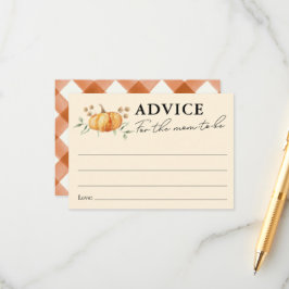 Little Pumpkin Neutral Baby Shower Ratschläge für  Begleitkarte