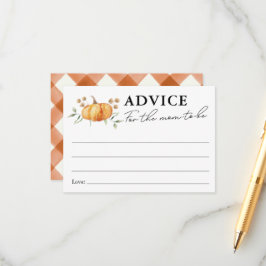 Little Pumpkin Neutral Baby Shower Ratschläge für  Begleitkarte
